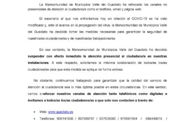 NOTA INFORMATIVA A LOS/AS CIUDADANOS/AS