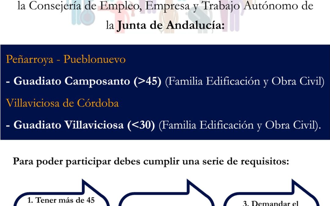 La Mancomunidad de Municipios Valle del Guadiato pondrá en marcha dos Programas de Empleo y Formación